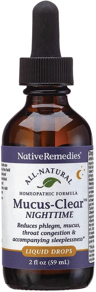 Native Remedies Mucus-Clear Nighttime - Temporarily Relieves Mucus Congestion and Supports Peaceful Sleep