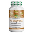 Organic Ashwagandha Capsules Full Strength with Black Pepper Extract - 120 Veg Capsules.