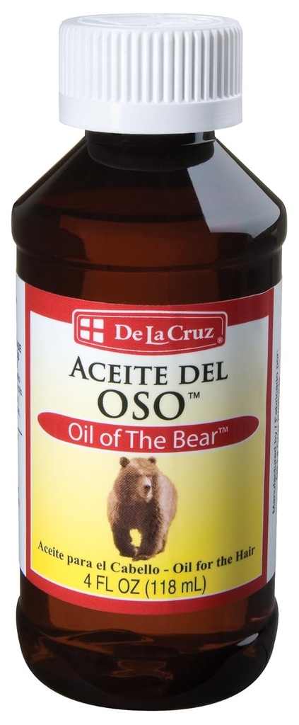 De La Cruz Oil of the Bear Beard Oil for Men - Grooming Brillantine for Hair, Mustache and Beard - Aceite del Oso