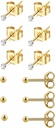 6Pairs 2mm/3mm Surgical Steel Hypoallergenic Piercing Studs, 20G 14K Real Gold Filled Tiny Stud Earrings Set for Multiple Hole Piercing (Cubic Zirconia, Pearl, Ball)