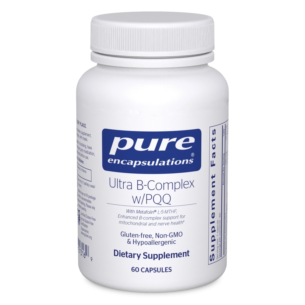 Pure Encapsulations Ultra B-Complex with PQQ | Vitamin B Supplement to Support Nerves, Cells, Methylation, and Mitochondrial Health* | 60 Capsules