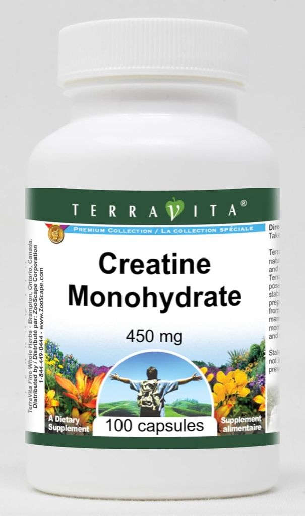 Creatine Monohydrate - 450 mg (100 Capsules, ZIN: 510887)