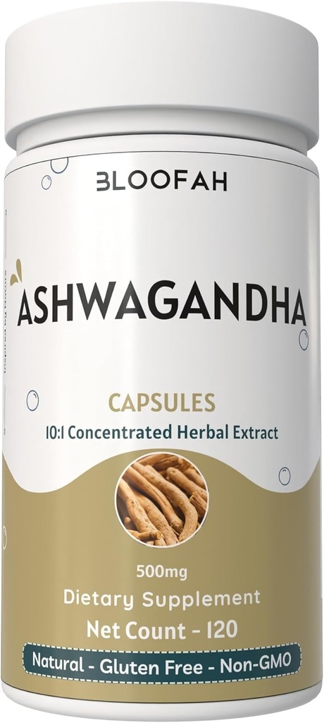 Ashwagandha Root Capsules 500mg | Concentrated 10:1 Extract Withania somnifera | Non-GMO, Gluten-Free | GMP-Certified | Herbal Supplement | Traditional Wellness (120 Count (Pack of 1))