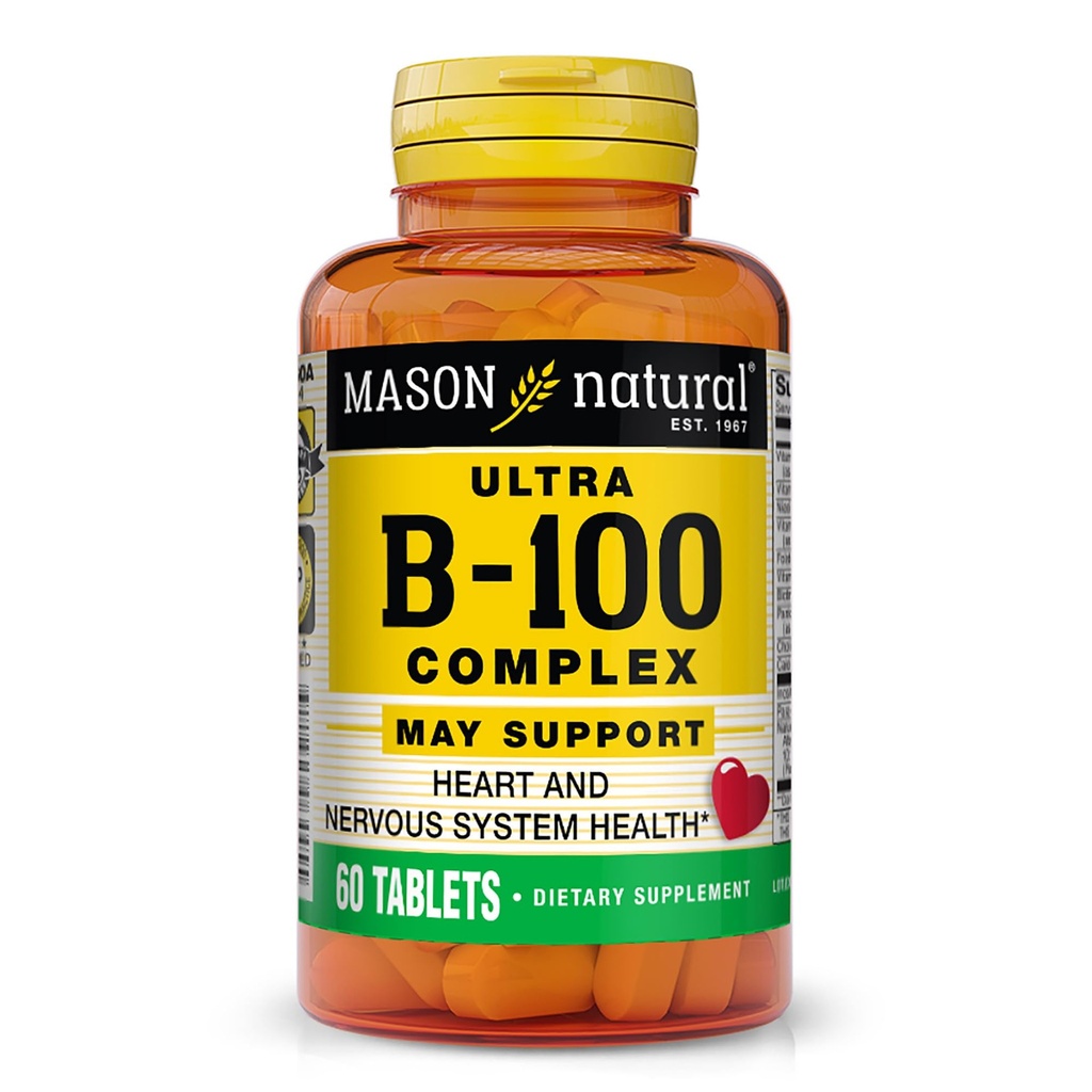 MASON NATURAL Ultra B,100 Complex, 100,Day Supply, for Normal Immune Support and Energy Metabolism