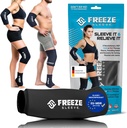 FreezeSleeve Ice & Heat Therapy Compression Sleeve- Reusable, Flexible Gel Hot/Cold Pack, 360 Coverage for Knee, Elbow, Ankle, Wrist- Black, X-Small