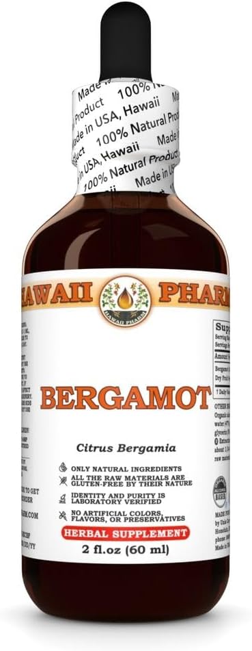 Bergamot Extract, Tincture for Lipid Balance, Supports Cognitive Clarity, Eases Joint Discomfort, Natural Wellness - 2 fl.oz