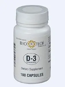Bio-Tech - D3 (Cholecalciferol) 1000 IU 100 caps by Bio-Tech