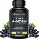 Trans Resveratrol Supplement 500mg Potent Anti Aging Formula, Powerful Antioxidant for Heart & Cellular Health, Brain Booster Supplements with Bioperine, 60 Vegan Caps