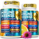Immune Support Supplement - Turmeric, Vitamin C with Zinc, D3, Elderberry