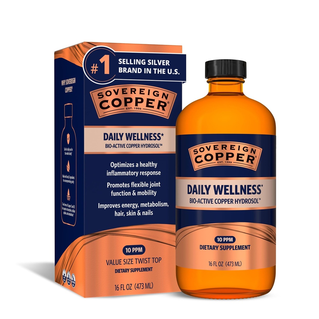 Sovereign Copper Bio-Active Copper Hydrosol, 16 fl oz (473 mL)