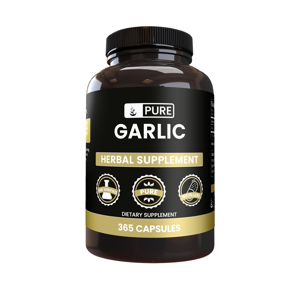 Pure Original Ingredients Garlic Extract (365 Capsules) No Magnesium Or Rice Fillers, Always Pure, Lab Verified