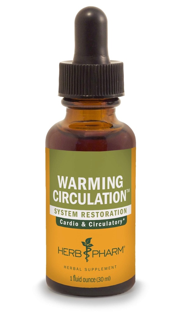 Herb Pharm Warming Circulation Liquid Herbal Formula for Cardiovascular and Circulatory Support, 1 Oz