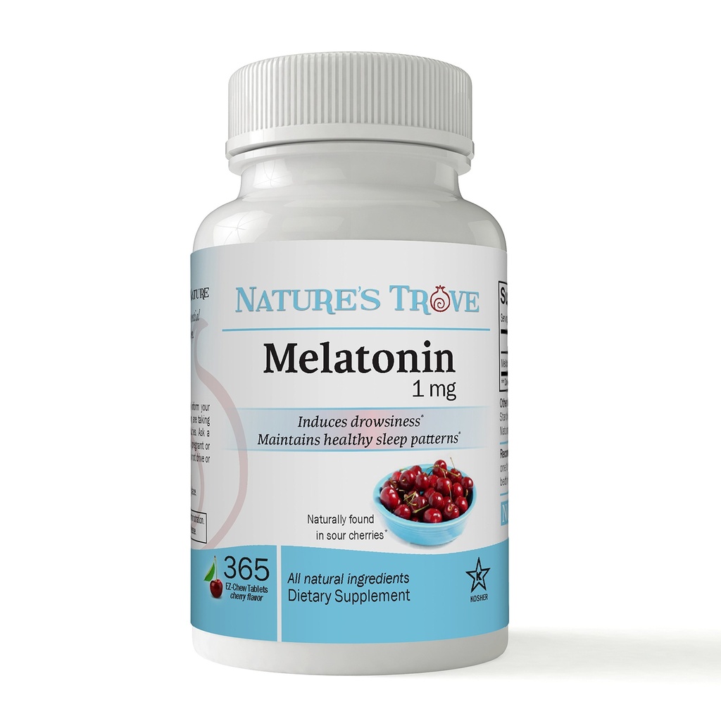 Nature's Trove Melatonin 1mg 365 EZ-Chew Tablets Cherry Flavor