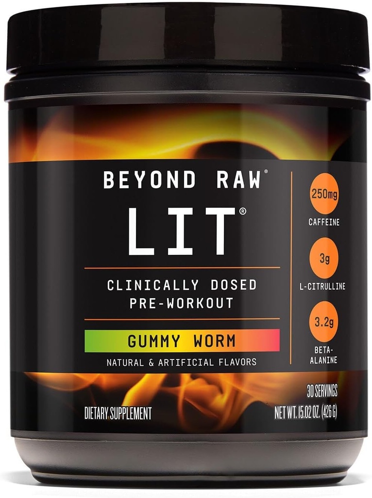 Beyond Raw LIT Pre-Workout - Gummy Worm (30 Servings)
