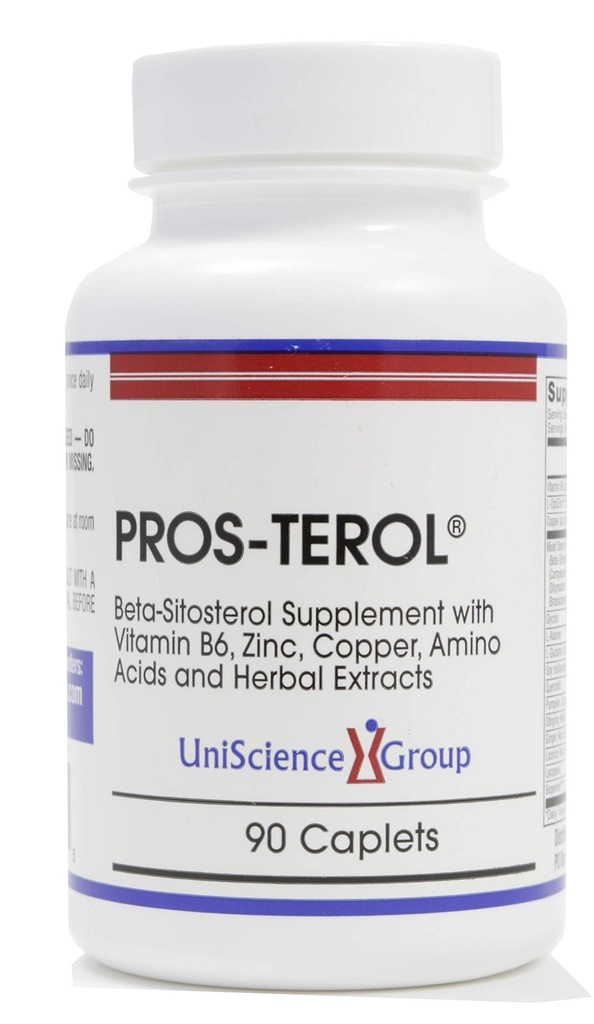 Pros-TEROL, Prostate Relief with 900 mg Plant Sterols with Pumpkin Seed, Stinging Nettle Root, Ginger Root, Licorice Root Extracts 90 Caplets