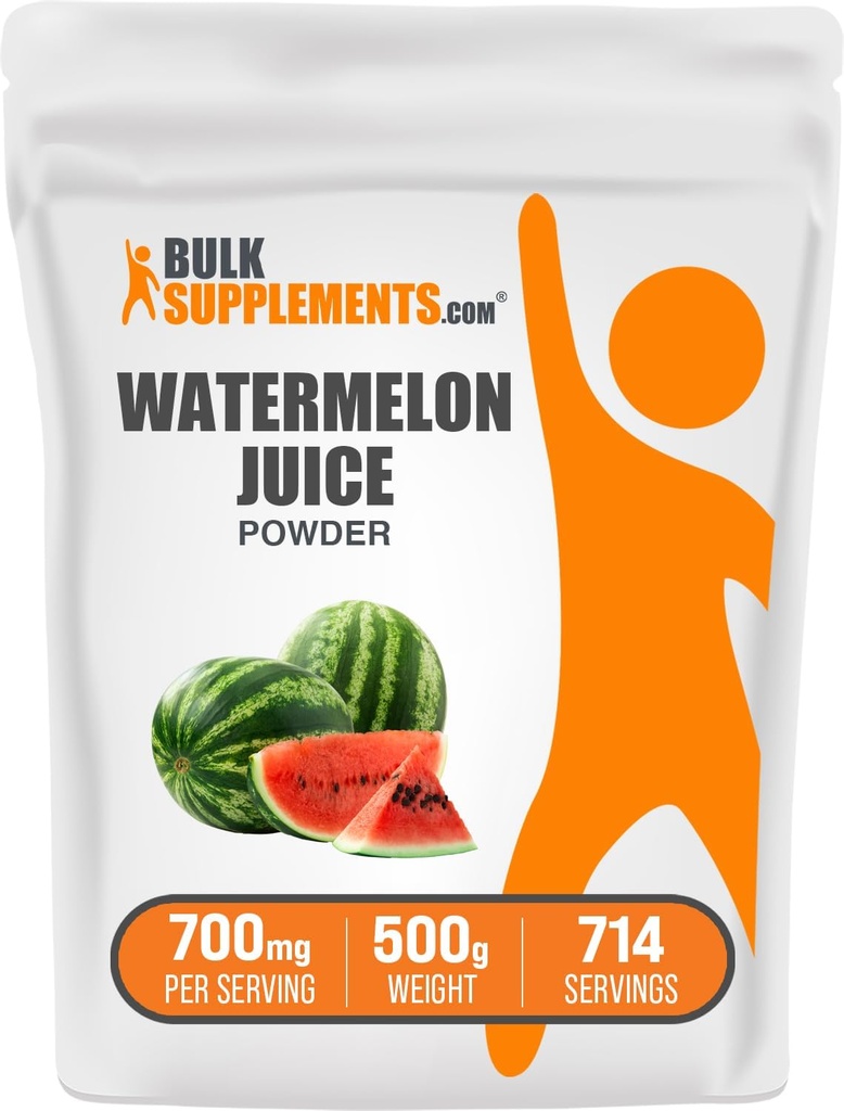 BulkSupplements.com Watermelon Juice Powder - from Watermelon Fruit, Fruit Powder, Hydation Supplement - 700mg per Serving, 500g (1.1 lbs) (Pack of 1)