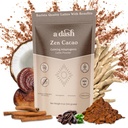 A Dash Zen Cacao Latte, Chocolate Mushroom Coffee Alternative Made with Adaptogens, Ashwagandha, & Cinnamon Root Extract, Mushroom Hot Coco with No Caffeine (20 Servings)
