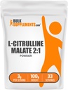 BulkSupplements.com L-Citrulline Malate 2:1 Powder - Nitric Oxide Boost, Citrulline Malate Supplement - Unflavored & Gluten Free - 3g per Servings, 100g (3.5 oz) (Pack of 1)