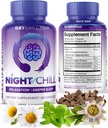 Night Chill Sleep Supplement – 60 Capsules - Restful Sleep Support with DHH-B from Magnolia Bark and L-Theanine Supplement - Stress Calm Mood Support - Sleeping Pills for Adults by MaxLife Naturals