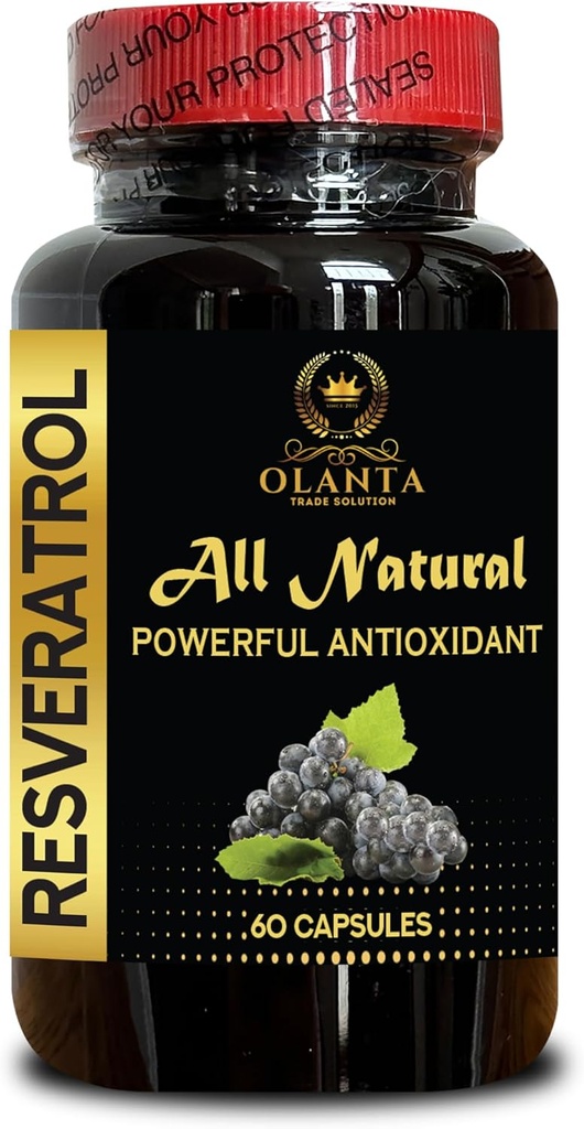 RESVERATROL Extract - Immune Tonic Supplements, Antioxidants with Immune boosters, Non-GMO Energy Pills, Anti Aging, Vegan Resveratrol Supplement - 1 Bottle 60 Capsules