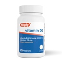 Rugby Vitamin D3 2000 IU (50 mcg) - Gluten-Free Daily Vitamin D Dietary Supplement for Bone, Teeth, and Immune Health 100 Tablets