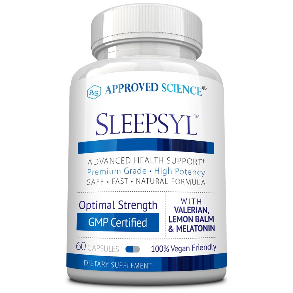 Approved Science Sleepsyl - Sleep Supplement - Valerian Root, Lemon Balm, Melatonin, Chamomile, L-Ornithine - Vegan, 60 Capsules