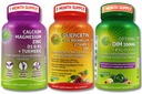Vegan Bone, Immune, & Hormonal Support Trio – Plant-Based Calcium, Magnesium, Zinc + D3, K2 & Turmeric + Quercetin with Bromelain, Vitamin C, Zinc + DIM 200mg & BioPerine® in Delayed-Release Capsules