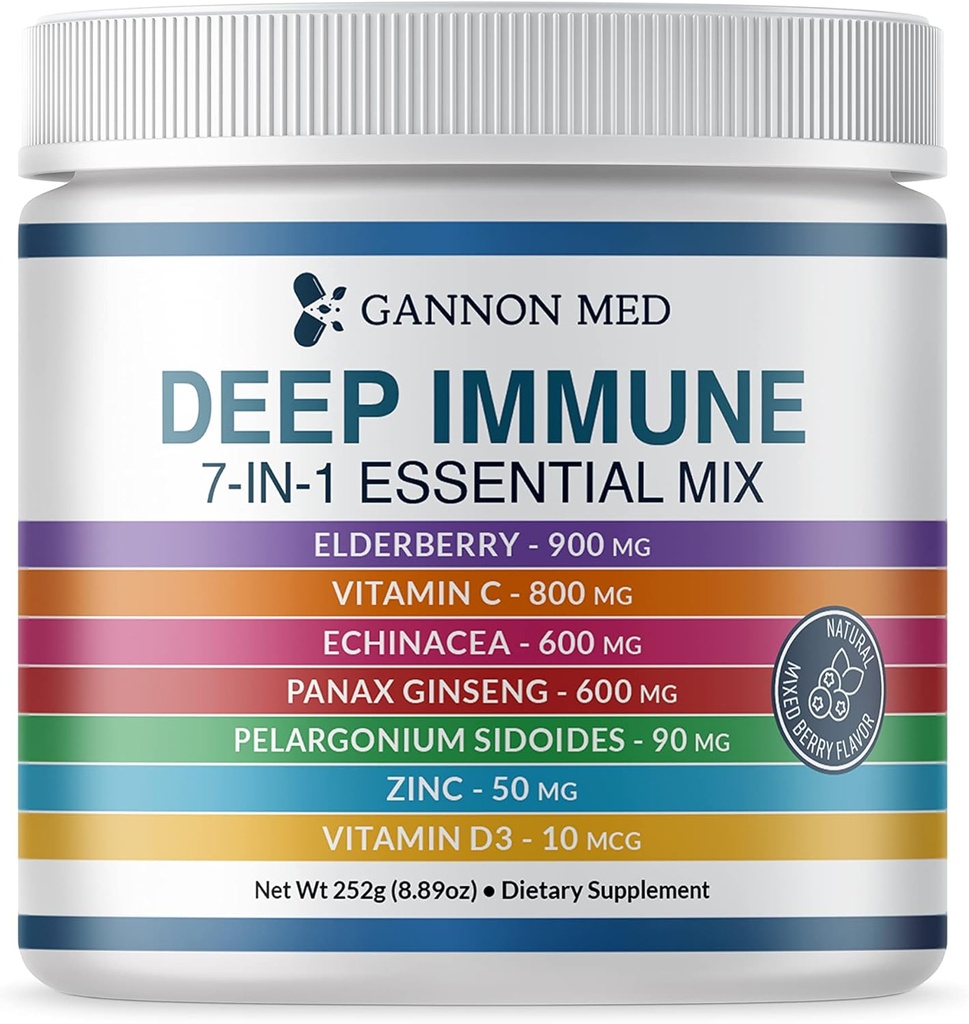 Ultimate Defense Immunity Vitamins for Adults and Kids — Immune Defense Capsules with Elderberry, Vitamin C, Echinacea, Garlic, Panax Ginseng and Zinc — 120 Caps (8.8 Oz Powder)