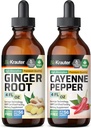 BIO KRAUTER Ginger Root Tincture 4 Fl. Oz. & Cayenne Pepper Tincture 4 Fl. Oz.