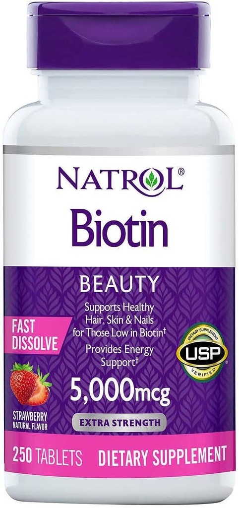 Biotin 5000 mcg., 250 Fast Dissolve Tablets