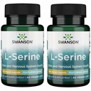 Swanson Ajipure L-Serine - Amino Acid Supplement Supporting Brain Health & Nervous System Function - Natural Formula Promoting Cognitive Function - (60 Veggie Capsules, 500mg Each) (2 Pack)