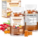120 Count Berberine Extract Gummies 2000mg Natural Organic Berberine Extract HCI Supplement with Ceylon Cinnamon Turmeric for Women Men Support Digestive Immune System Metabolism Mixed Berry Flavor