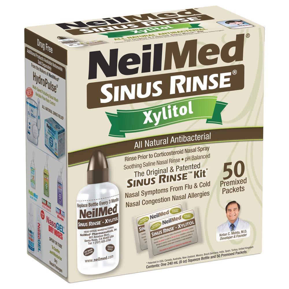NeilMed Sinus Rinse Kit with Xylitol, 50 Count (Pack of 1)