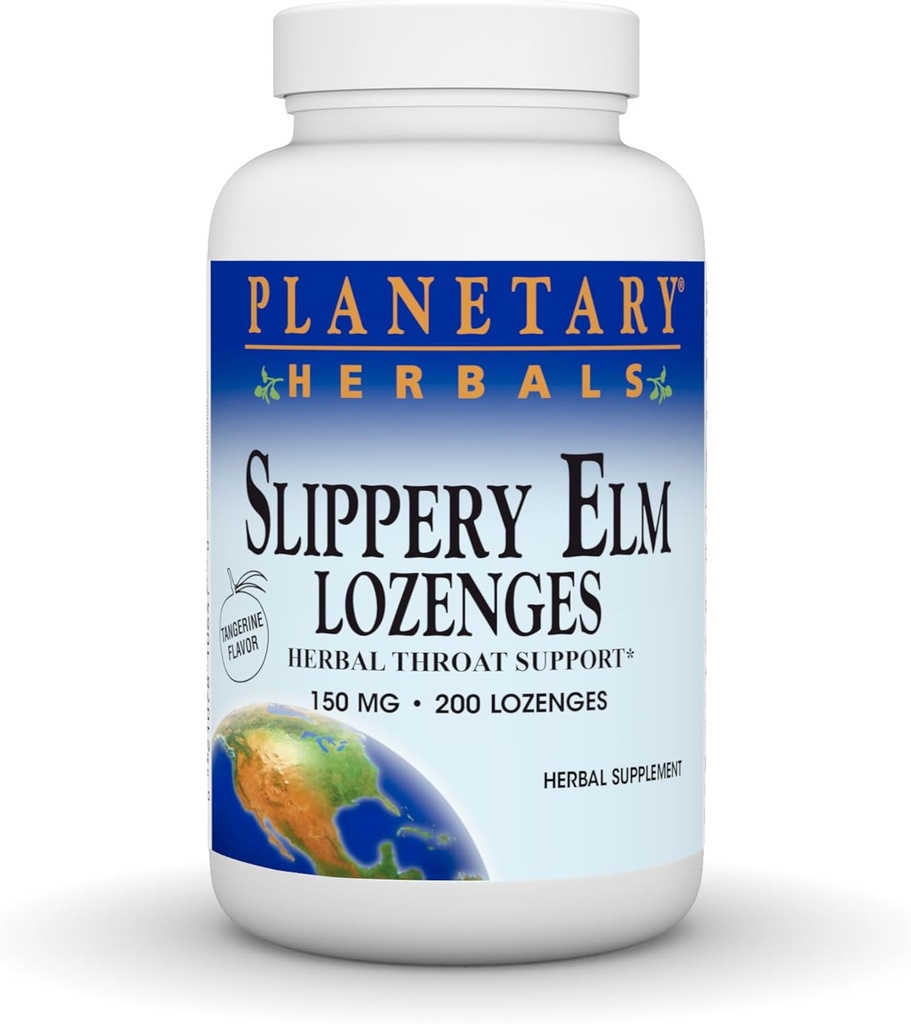 PLANETARY HERBALS Slippery Elm Lozenges, Tangerine, 200 Count