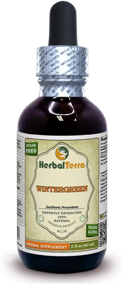 Herbal Terra LLC Wintergreen (Gaultheria Procumbens) Tincture, Dried Leaf Powder Liquid Extract 2 oz