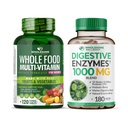 Wholesome Wellness Whole Food Multivitamin for Women - Natural Multi Vitamins, Minerals, Organic Extracts Digestive Enzymes 1000MG Bundle