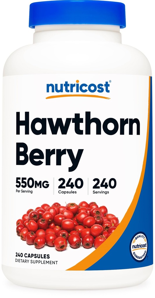 Nutricost Hawthorn Berry Capsules 550mg, 240 Capsules, Vegetarian Friendly, Non-GMO & Gluten Free