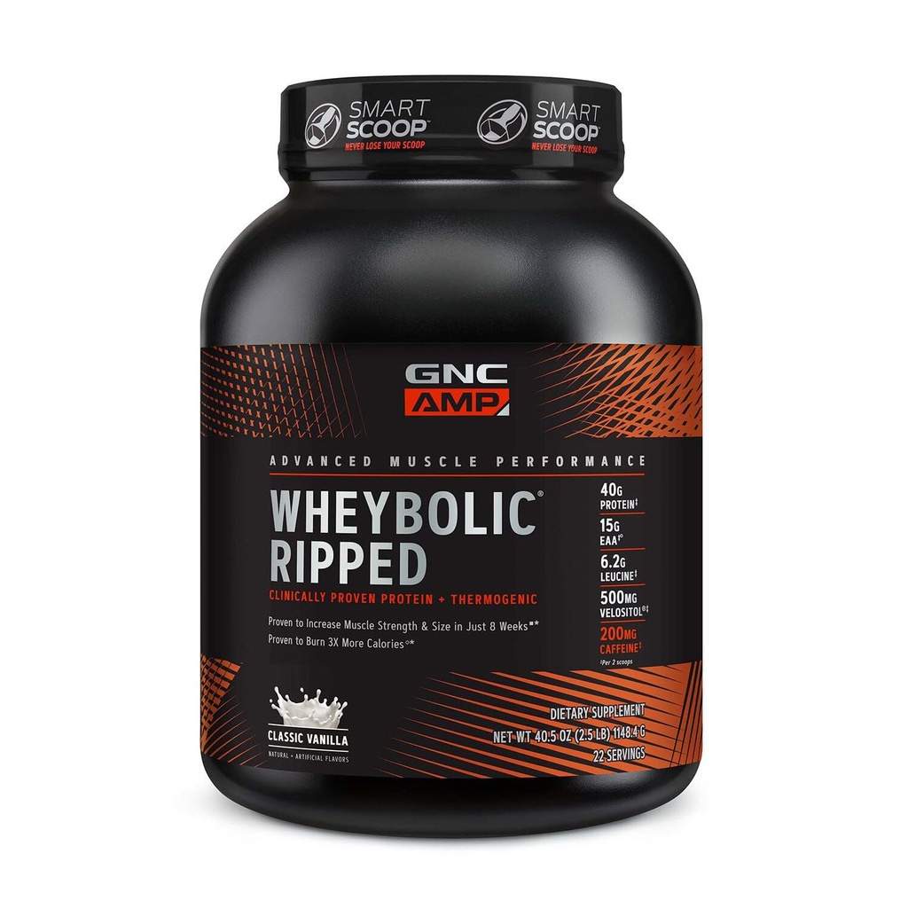GNC AMP Wheybolic Ripped - Classic Vanilla (22 Servings)