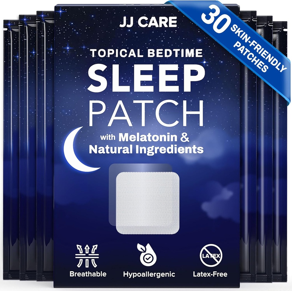 JJ CARE Sleep Patches 30 PCS, Sleep Aids for Adults Extra Strength, Natural and Toxin-Free Sleep Patch, Melatonin Patch for Daily Use, Melatonin Natural Patch for Sleep Support