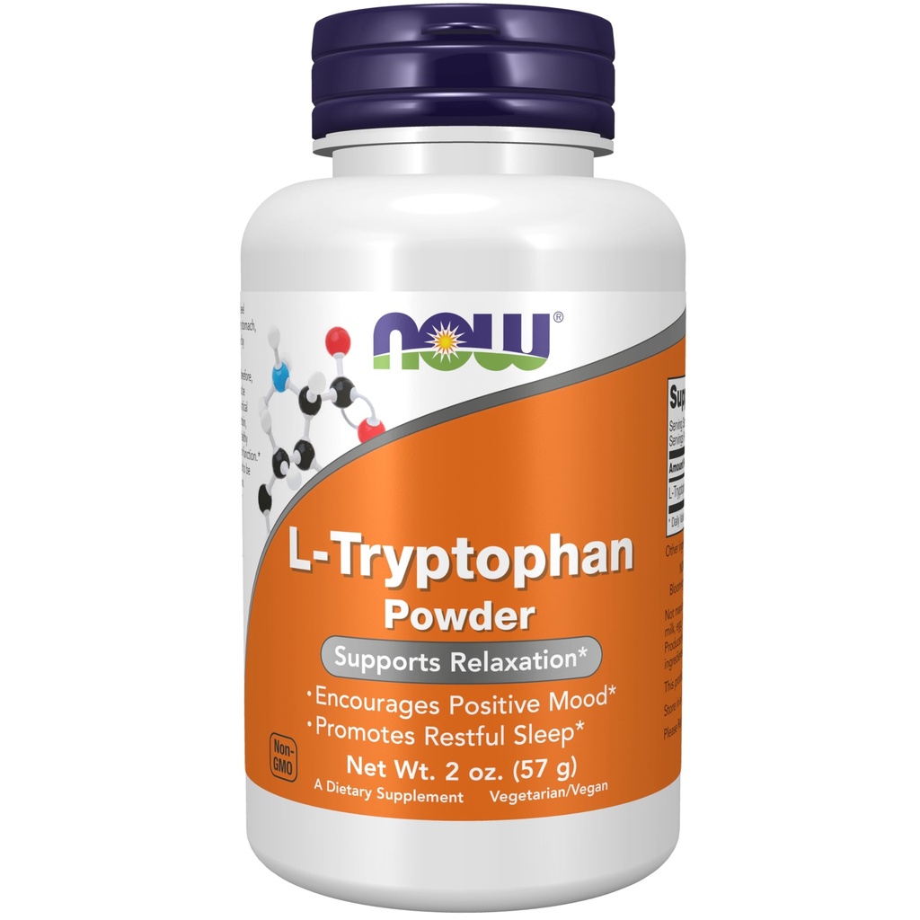 NOW Foods Supplements, L-Tryptophan Powder, Free-Form, Supports Relaxation*, Amino Acid, 2-Ounce