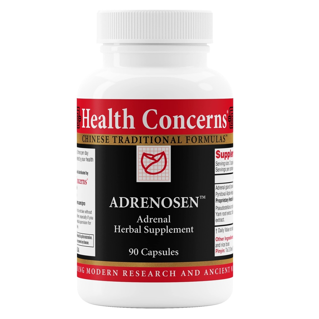 Health Concerns Adrenosen – Adrenal Fatigue & Burnout Support Supplement – Energy, Focus & Stress Recovery – Bovine Adrenal, PAK, Eleuthero, Schisandra & Chinese Herbs – 90 Capsules