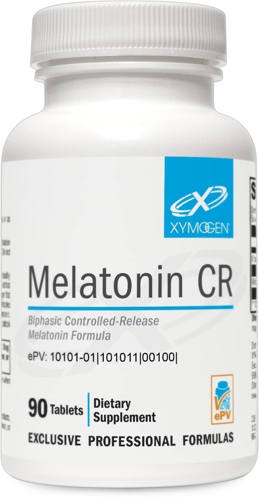 XYMOGEN Melatonin CR - 5 mg Melatonin Extended Release Tablets - Sleep Cycle & Circadian Rhythm Support - Vegetarian, Dairy-Free & Non-GMO - 90 Tablets