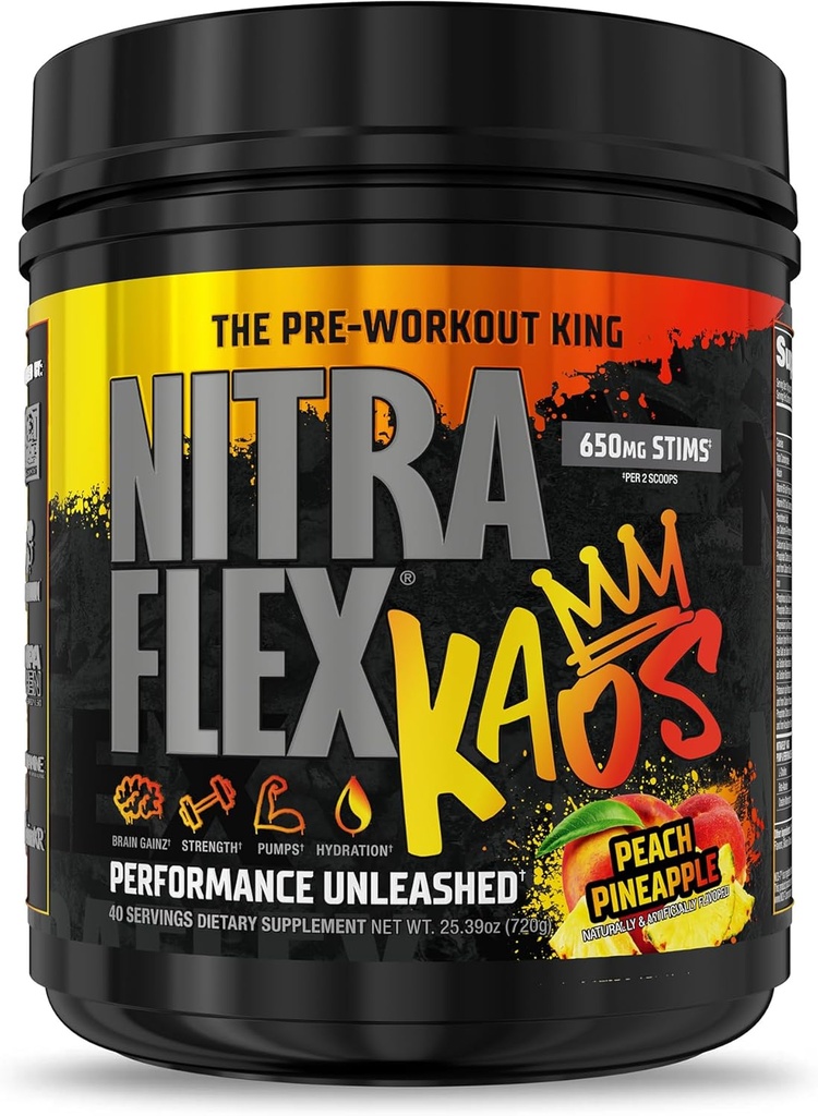 GAT SPORT Nitraflex KAOS Pre-Workout Powder (Peach Pineapple)
