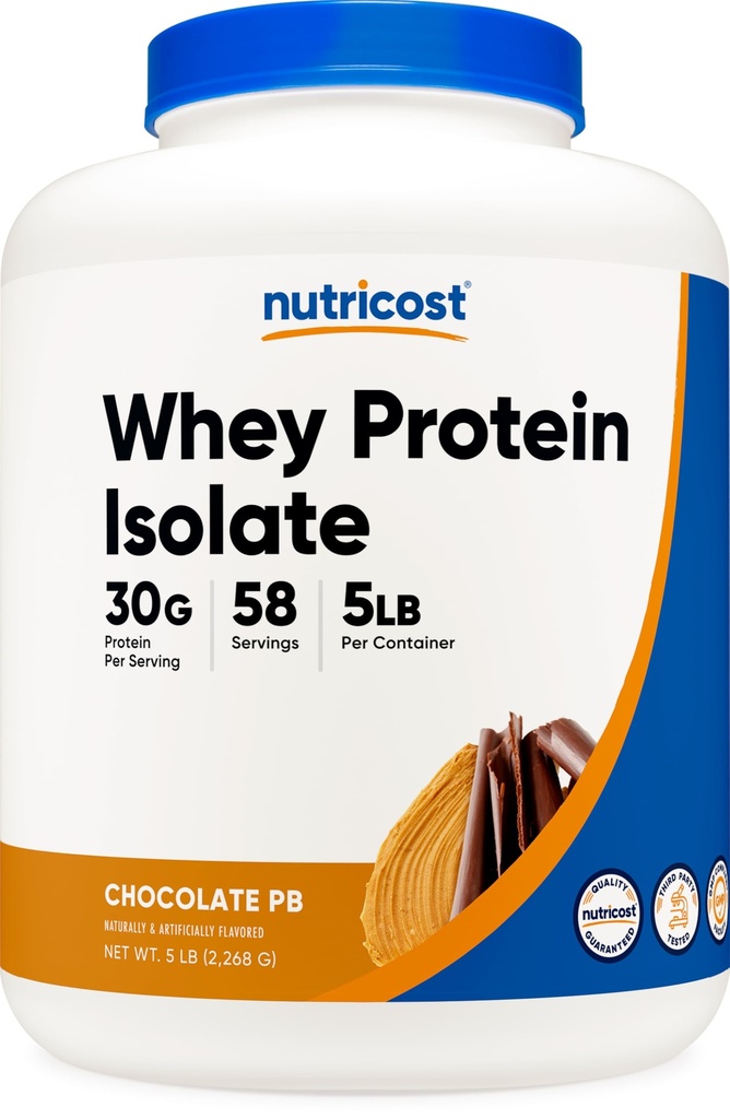 Nutricost Whey Protein Isolate (Chocolate Peanut Butter, 5 Pound) Protein Powder