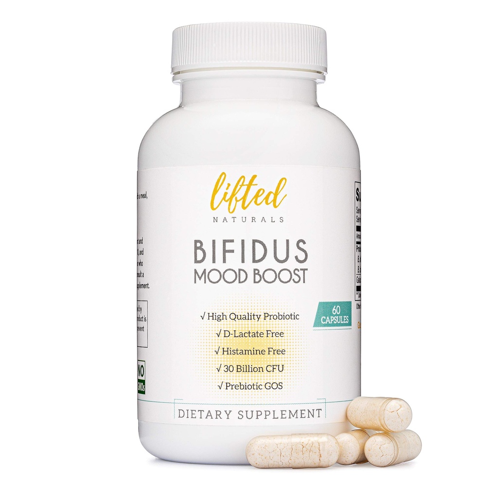 Probiotics 30 Billion CFU - Bifidus Mood Support Supplement w/prebiotics & probiotics for Women and Men - Mood & Digestion Support- Histamine Free - Natural Mood Boost - 60 Days Supply, Non-GMO