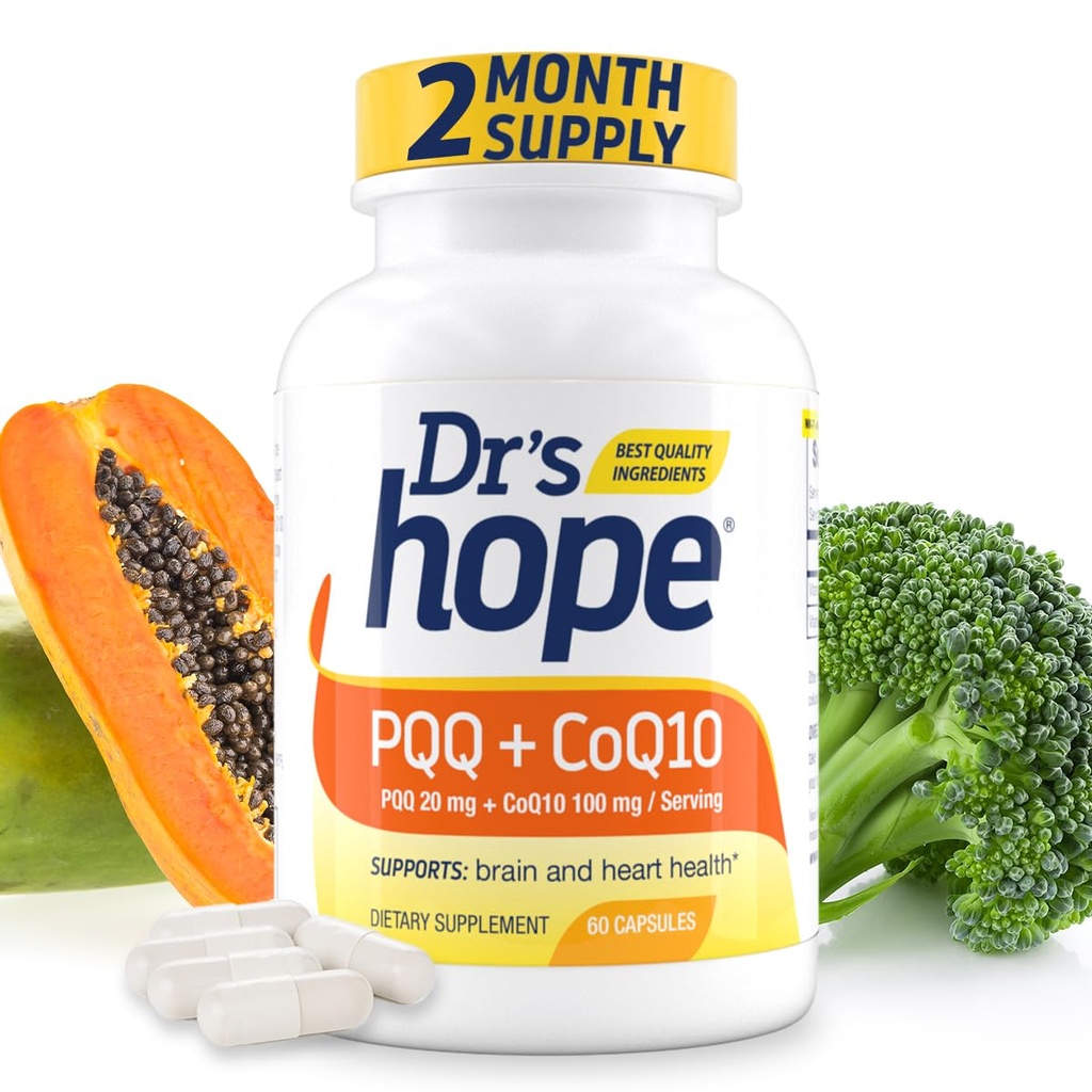 CoQ10 100mg + PQQ Supplement 20mg - Coenzyme Q10 with PQQ to Support Heart & Brain Health - Made in USA Backed by 30+ Years of Trust - GMP Certified & Non-GMO - 2 Month Supply