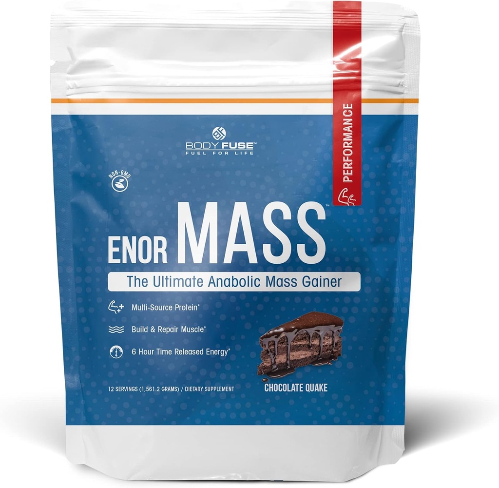 EnorMass Chocolate Quake | Weight Gainer & Muscle Builder | 500 Cal per Serving