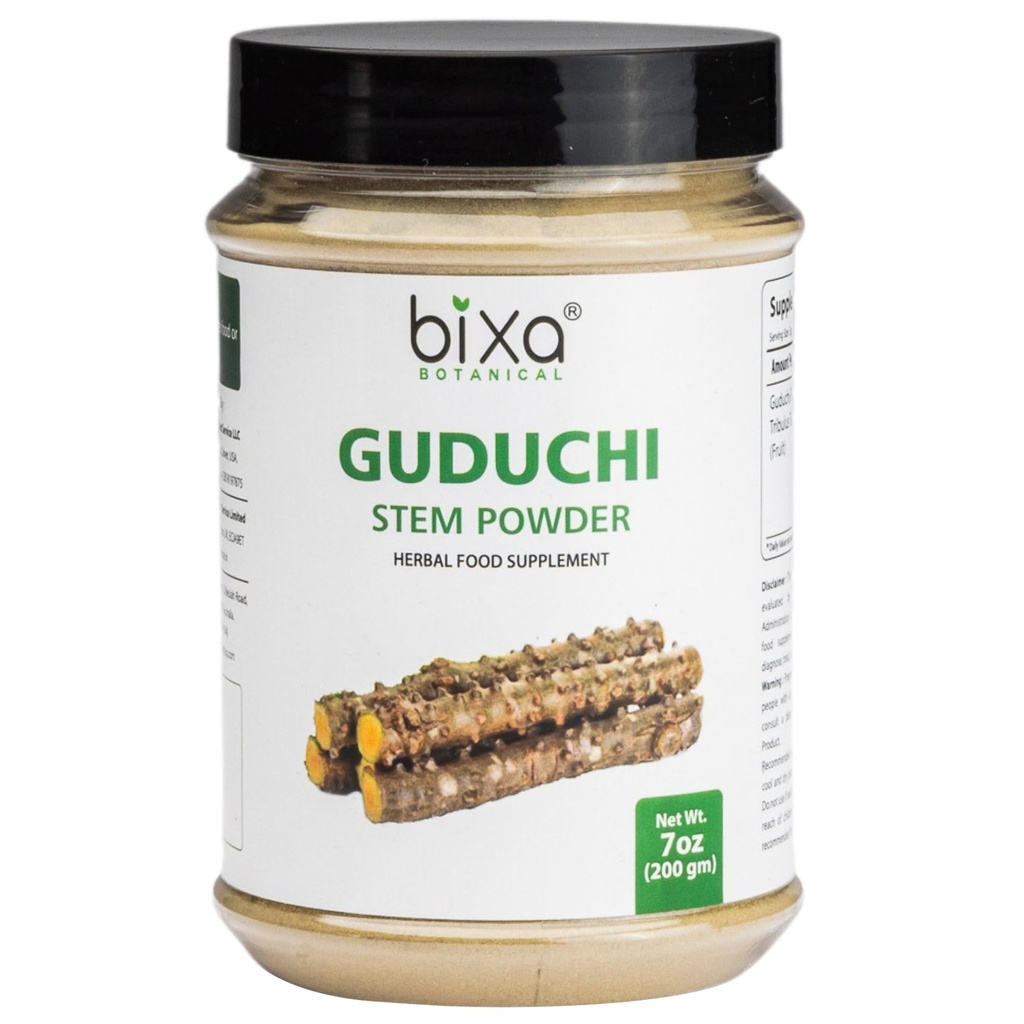 bixa BOTANICAL Guduchi Powder | Giloy | Tinospora Cordifolia | 200 Grams / 7 OZ | Ayurvedic Herbal Supplement for Immunity Support | Gluten Free, Non-GMO, Steam Treated, Vegan, 100% Pure.