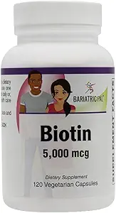 BariatricPal Biotin 5,000 mcg Easy Swallow Capsules (120ct Bottle)