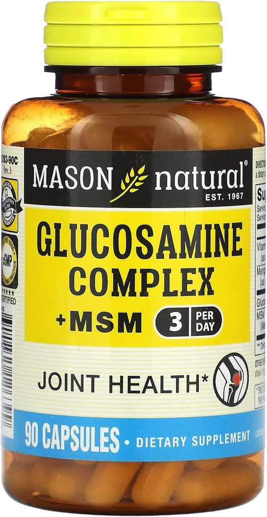 MASON NATURAL Glucosamine Complex Plus MSM with Vitamin C - Supports Joint Health, Improved Flexibility and Mobility, 90 Capsules